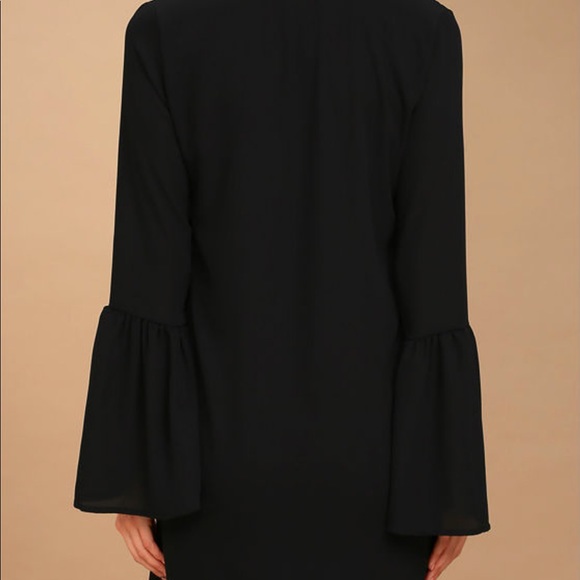 Lulus FAR WANDERINGS BLACK LONG SLEEVE SHIFT DRESS - Picture 3 of 7
